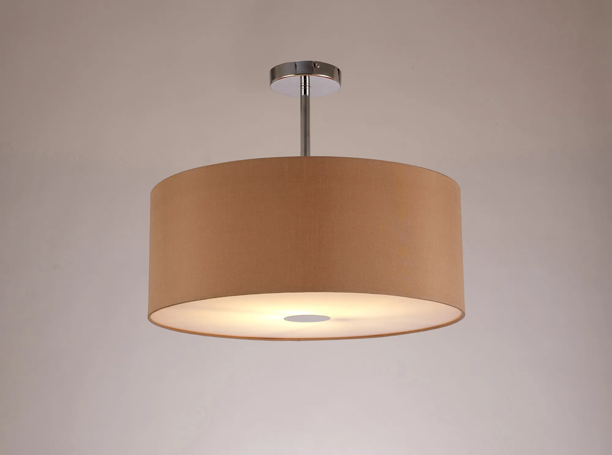 Baymont 50cm Semi Flush 1 Light Polished Chrome, Antique Gold/Ruby, Frosted Diffuser DK0108  Deco Baymont CH AG